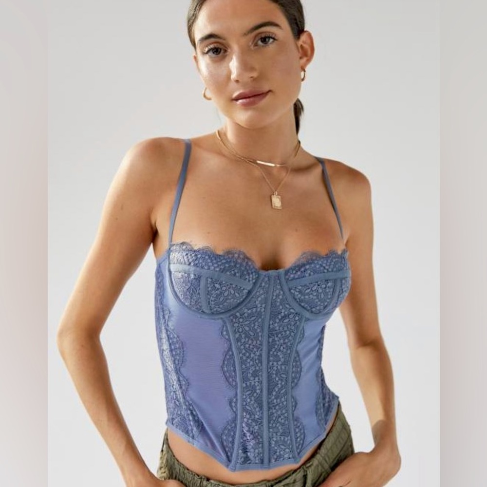 Purple Grey Urban Outfitters Corset Top